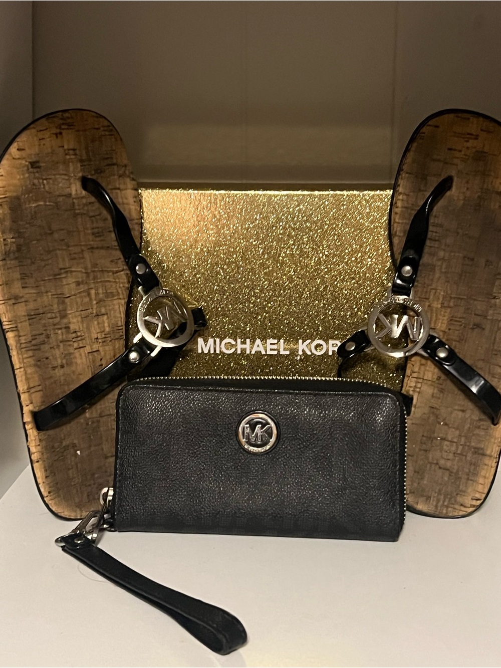 Michael Kors Wristlet and Black Sandals size 7